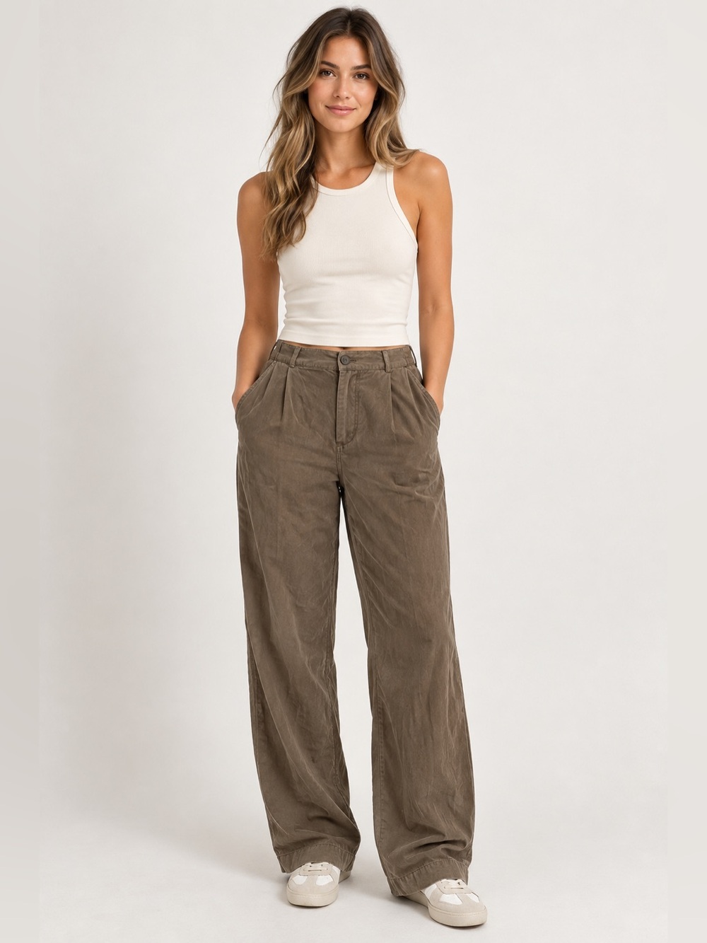 Djerf Avenue On The Go Mocha Cupro Pants S
